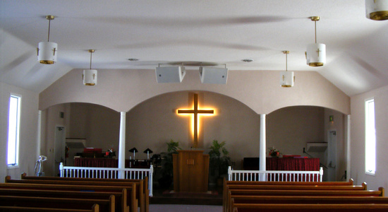 Church Sanctuary Audio and Theatrical Lighting<br> Stylus AV Technologies, Bluffton, Indiana
